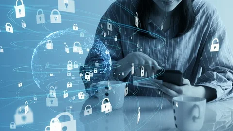 Cyber security concept. Online payment. Stock Footage 107373622