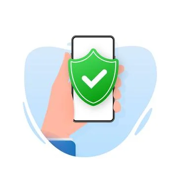 Cyber security concept. Padlock, lock. Privacy concept. Flat button. Иллюстрация