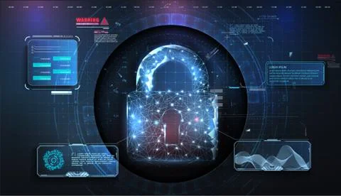 Cyber security concept. Personal data security Illustrates cyber data or info Stock Illustration