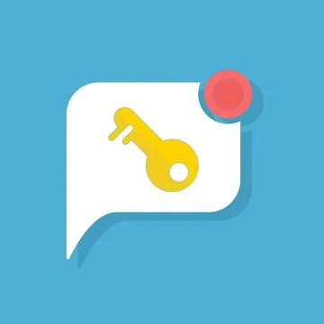 Cyber ​​security concept with secure chat bubble with lock Stock Illustration
