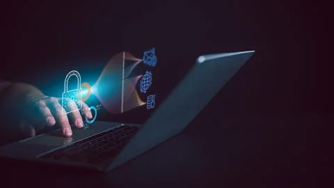 Cyber security concept, Security password login, Secure Internet access, Lo.. Foto stock
