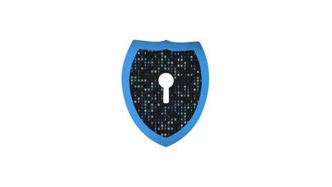 Cyber security concept Shield with keyhole icon on white background Stock Footage 341899645