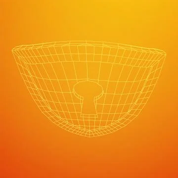 Cyber security concept. Shield with keyhole composed of polygons Stock Illustration