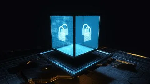 Cyber Security Concept Shot C Stock Photos