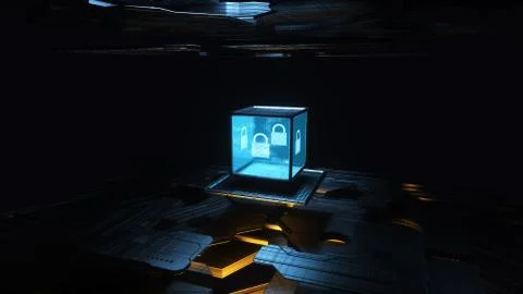 Cyber Security Concept Shot A Stock Photos