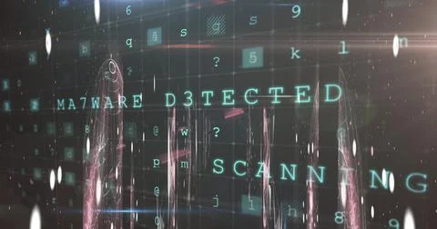 Cyber security concept texts against data processing Illustrazione stock