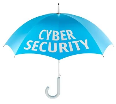 Cyber Security concept with umbrella. 3D rendering Stock Illustration