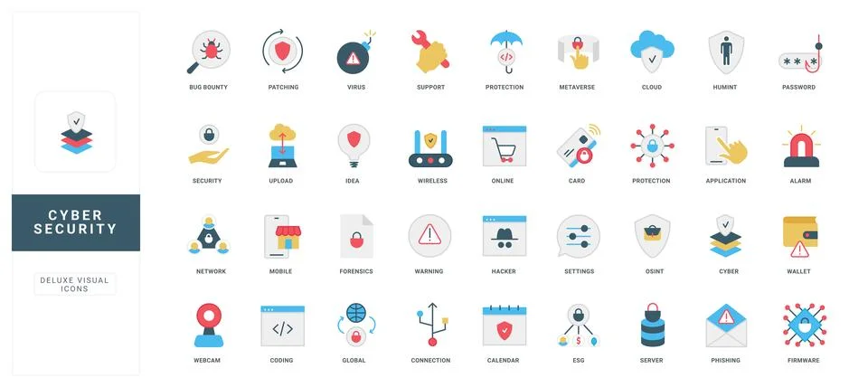 Cyber security of connection and data, server and wallet, privacy system color Stock Illustration