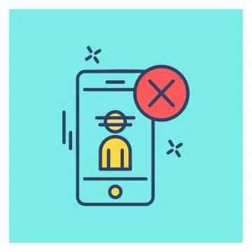 Cyber security creative colored icon with blue background Illustrazione stock