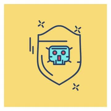 Cyber security creative colored icon with yellow background Illustrazione stock