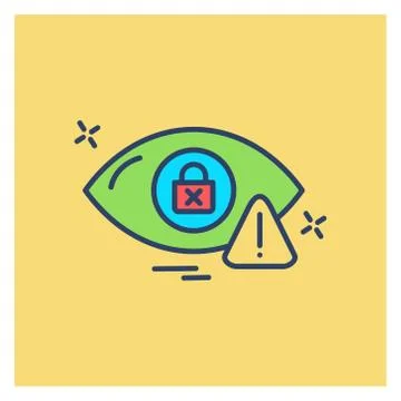 Cyber security creative colored icon with yellow background Illustrazione stock