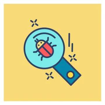 Cyber security creative colored icon with yellow background 스톡 일러스트