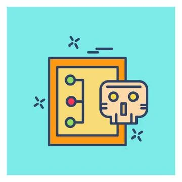 Cyber security creative colored icon with blue background 스톡 일러스트