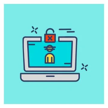 Cyber security creative colored icon with blue background 스톡 일러스트