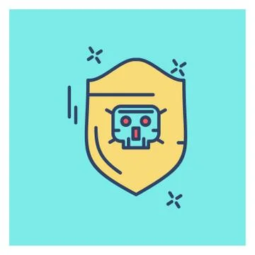 Cyber security creative colored icon with blue background Illustrazione stock