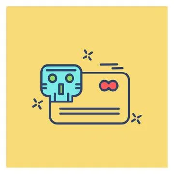Cyber security creative colored icon with yellow background 스톡 일러스트