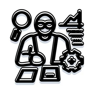 Cyber security criminal using technology for data theft 스톡 일러스트