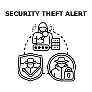 Cyber security cybercrime alert system concept Illustrazione stock