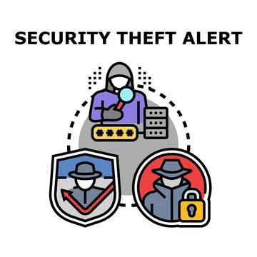 Cyber security cybercrime alert system concept Stock Illustration