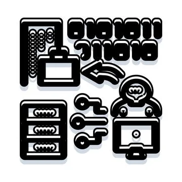 Cyber security data breach and theft concept Stock-Illustration