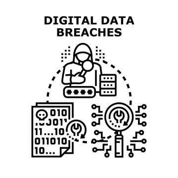 Cyber security data breach and digital information protection Stock Illustration