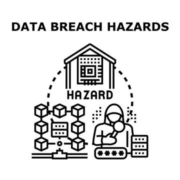 Cyber security data breach hazards concept background Stock Illustration