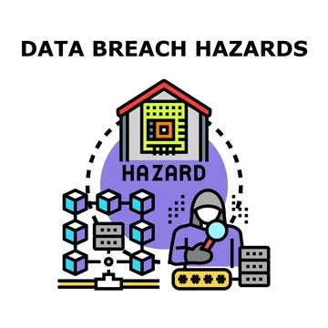 Cyber security data breach hazards concept background Stock Illustration