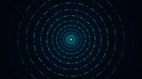 Cyber Security Data Encryption Vortex with rotating cryptographic rings Stock Footage 345639121