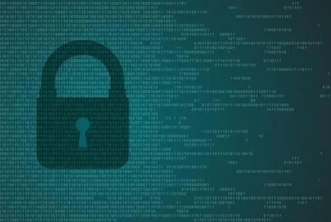 Cyber security data privacy protection information in network and Internet Illustrazione stock