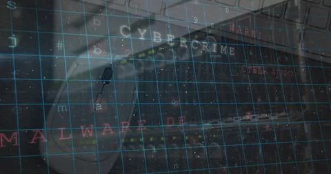 Cyber security data processing and security padlocks against close up of a mouse 스톡 사진