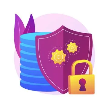 Cyber security data protection abstract concept vector illustration. Stock Illustration