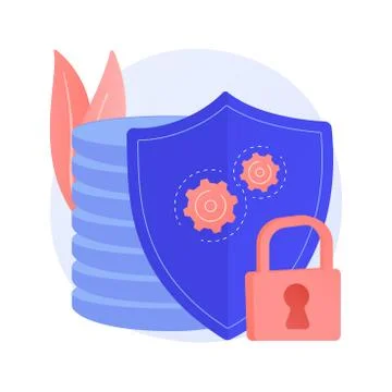 Cyber security data protection abstract concept vector illustration. Stock Illustration