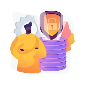 Cyber security data protection abstract concept vector illustration. Stock Illustration