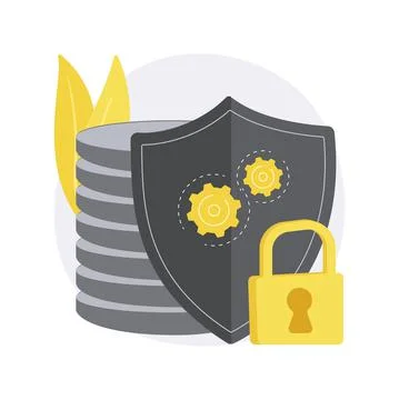Cyber security data protection abstract concept vector illustration. Stock Illustration