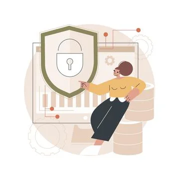 Cyber security data protection abstract concept vector illustration. Stock Illustration