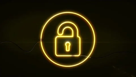 Cyber security data protection business technology privacy concept. Neon  fli Stock Footage 139582160