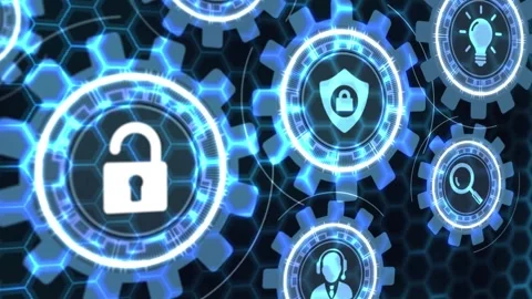 Cyber security data protection business technology privacy concept. 库存影片 140946710