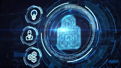 Cyber security data protection business technology privacy concept Stock Footage 144170327