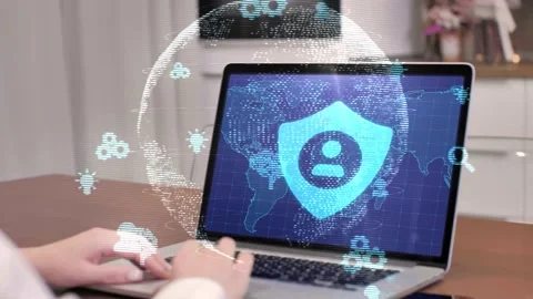 Cyber security data protection business technology privacy concept. Young bus 스톡 동영상 147663921