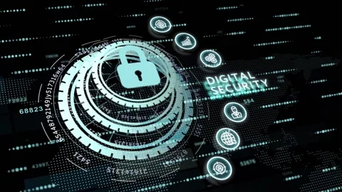 Cyber security data protection business technology privacy concept. Digital s Видео 150645489