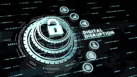 Cyber security data protection business technology privacy concept. Digital d Video stock 150645490