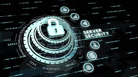 Cyber security data protection business technology privacy concept. Server se Видео 150645511