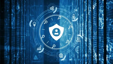 Cyber security data protection business technology privacy concept. Stock Footage 153759180