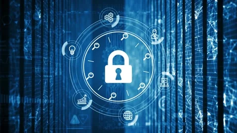 Cyber security data protection business technology privacy concept. Video stock 153759193
