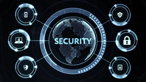 Cyber security data protection business technology privacy concept. 库存影片 163972248