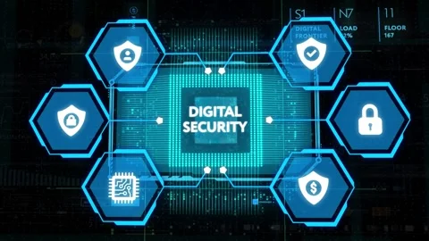 Cyber security data protection business technology privacy concept. Video stock 166268284