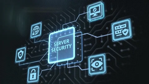 Cyber security data protection business technology privacy concept. Server se Видео 194217307