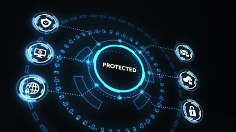 Cyber security data protection business technology privacy concept. Stock Footage 196742272