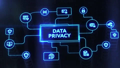 Cyber security data protection business technology privacy concept. Vídeo Stock 198299555