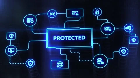 Cyber security data protection business technology privacy concept. Stock Footage 198300423